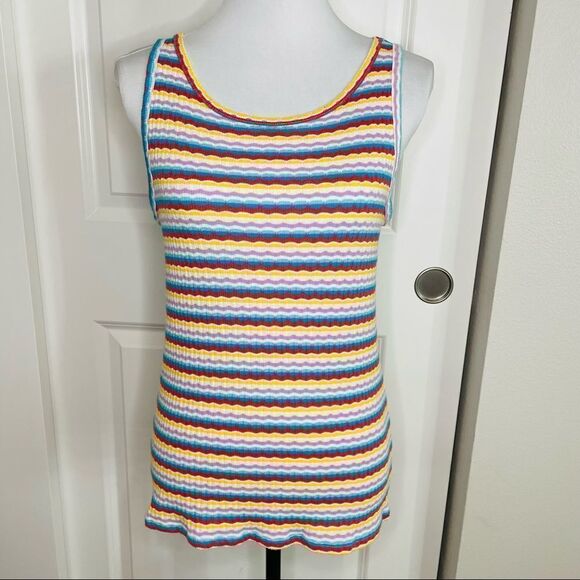 a.n.a. Rainbow Stripe Tank size Large - Picture 3 of 9